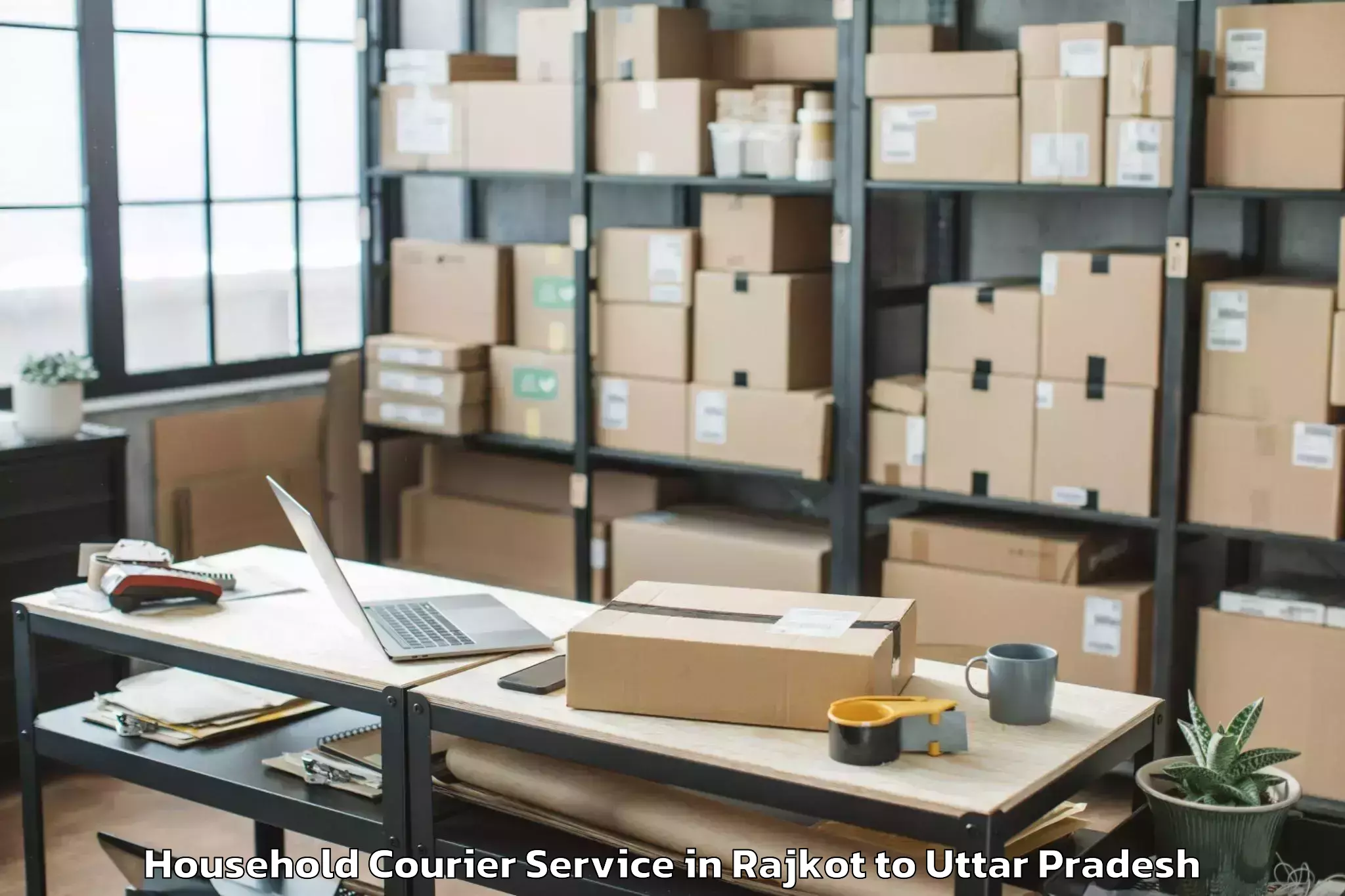 Professional Rajkot to Karchhana Household Courier